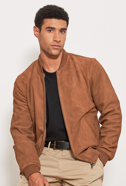 Hunter Tobacco Bomber Suede Jacket – Paradigm