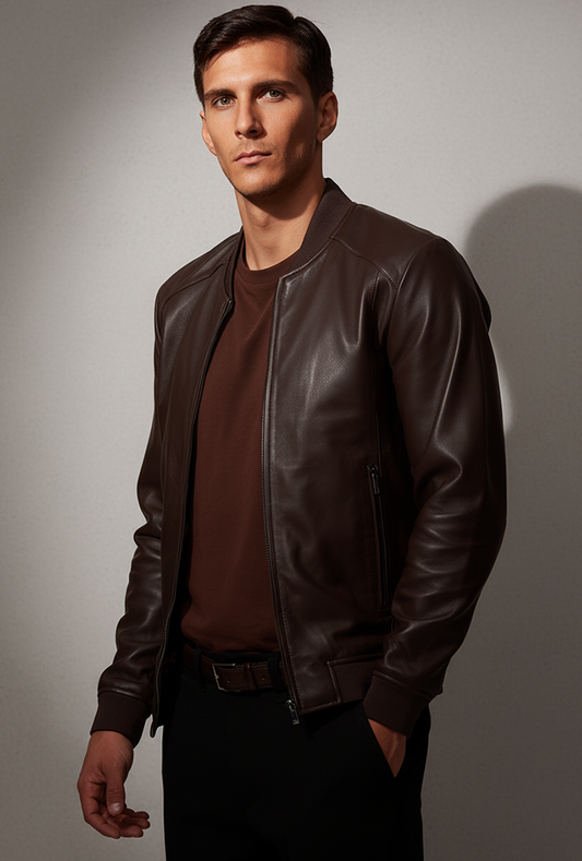 Axel - Simple Bomber Jacket Brown