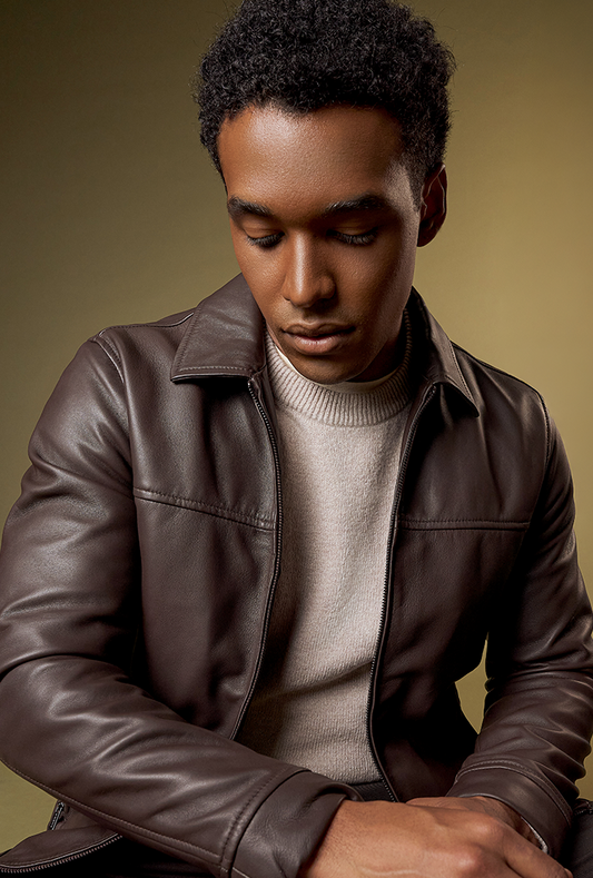 Espresso Classic Leather Jacket